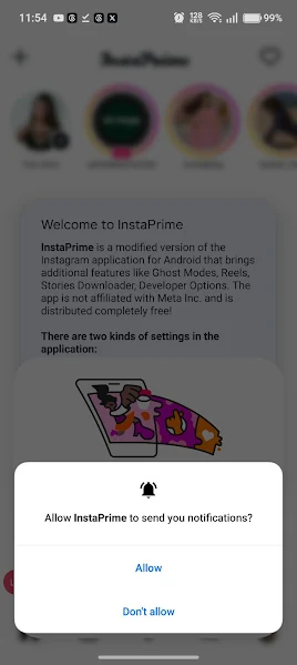Insta Prime app usage view